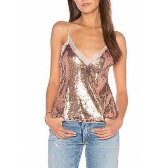 FREE PEOPLE intimately rose gold sequin top - Picture 1 of 4